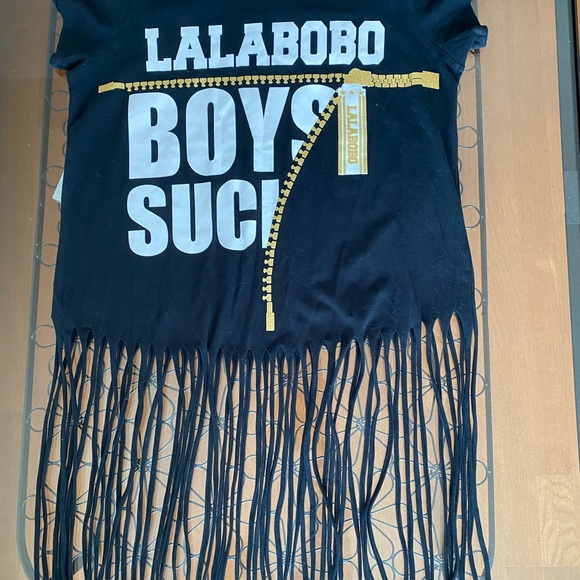 LALABOBO Crop Cut-out Shoulder Top - Picture 6 of 7